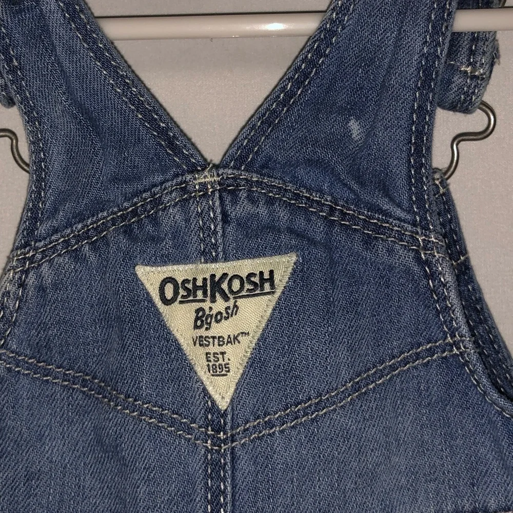 Kid's Oshkosh B'Gosh Denim Overall Dress with Eyelet Lace Skirt - Picture 8 of 8